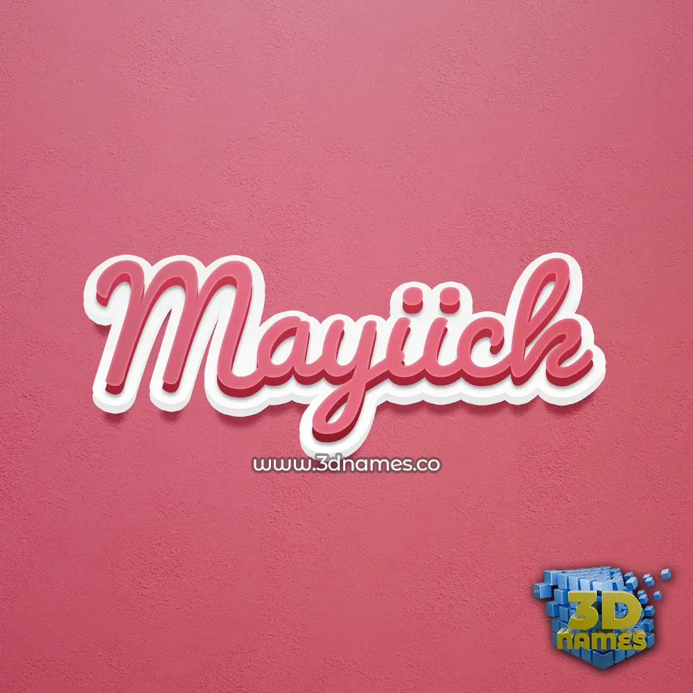 mayiick in Red Scribble style - 3D name wallpaper