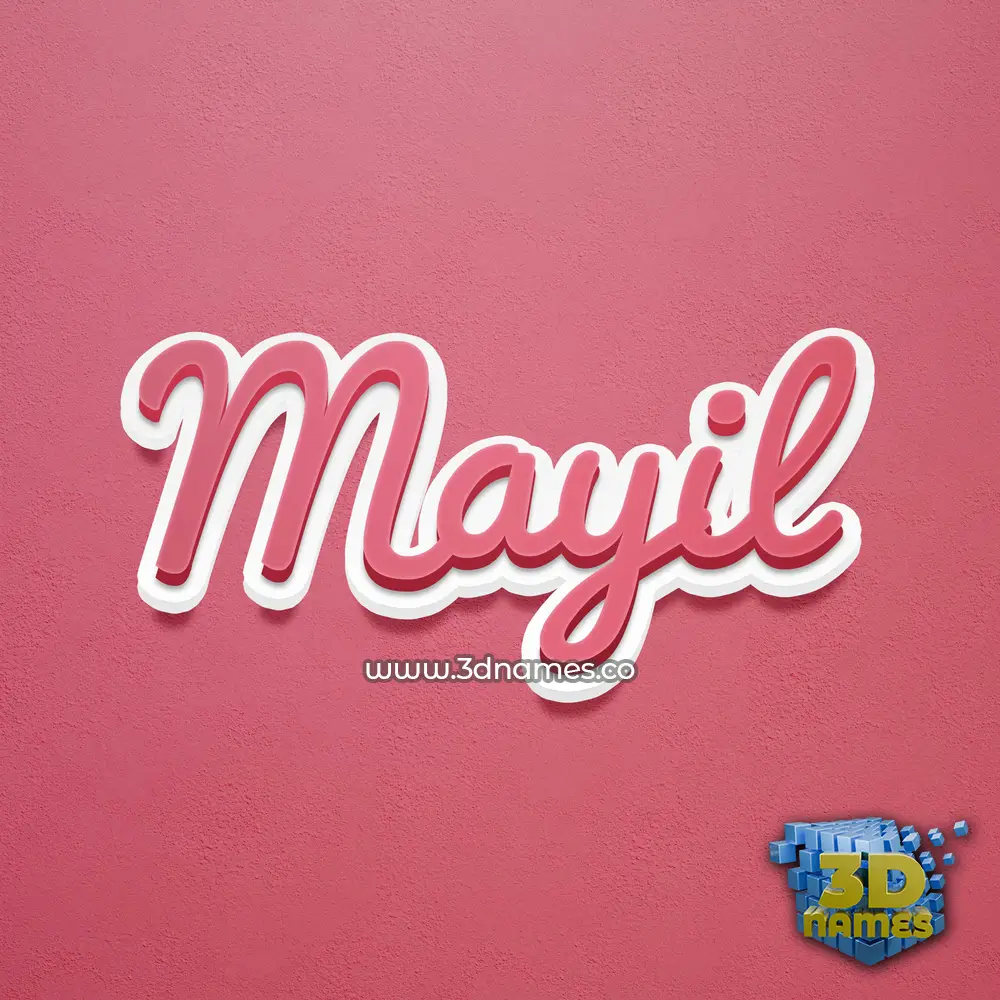 mayil in Red Scribble style - 3D name wallpaper