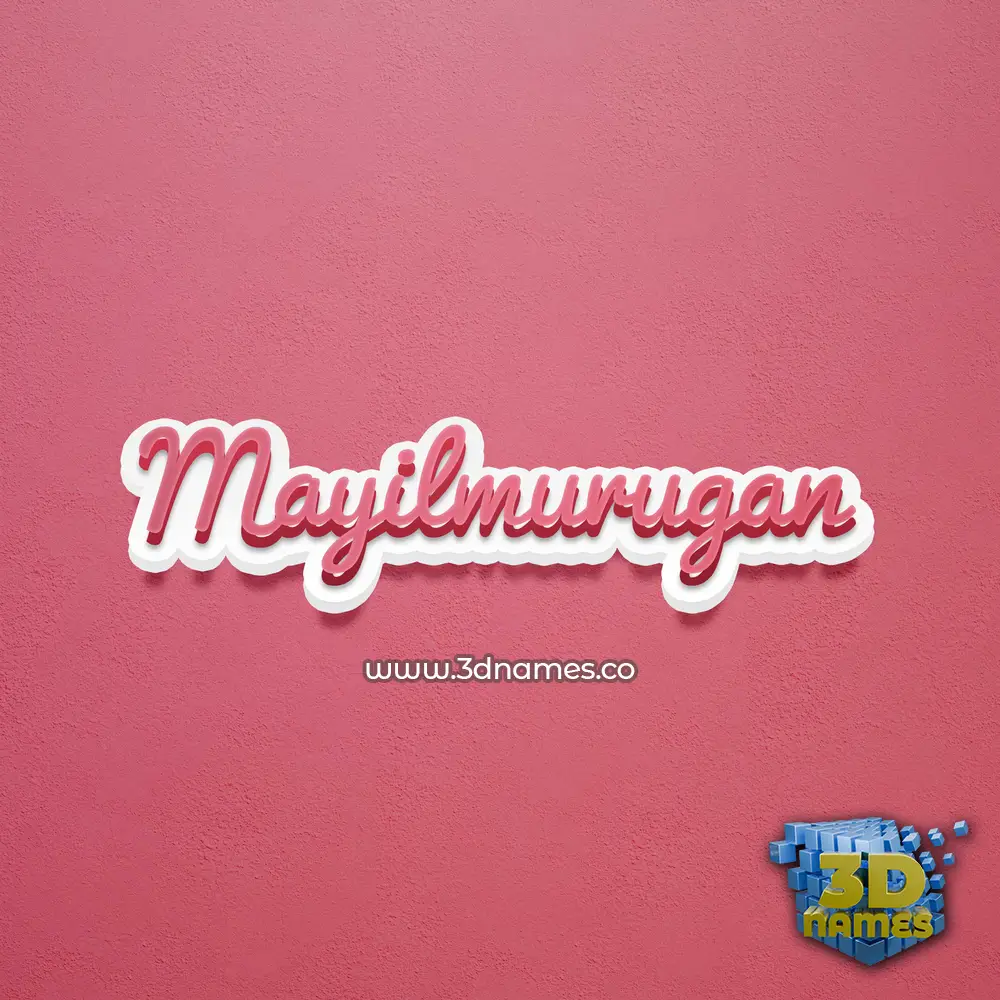 mayilmurugan in Red Scribble style - 3D name wallpaper