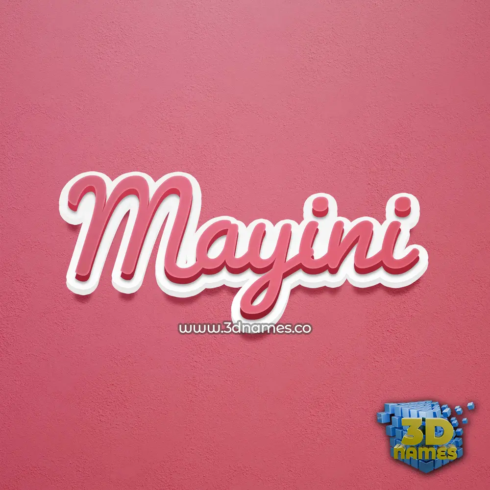 mayini in Red Scribble style - 3D name wallpaper