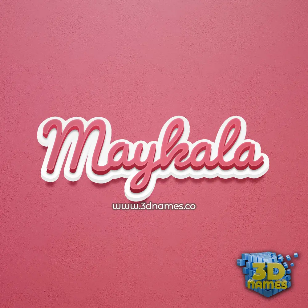 maykala in Red Scribble style - 3D name wallpaper