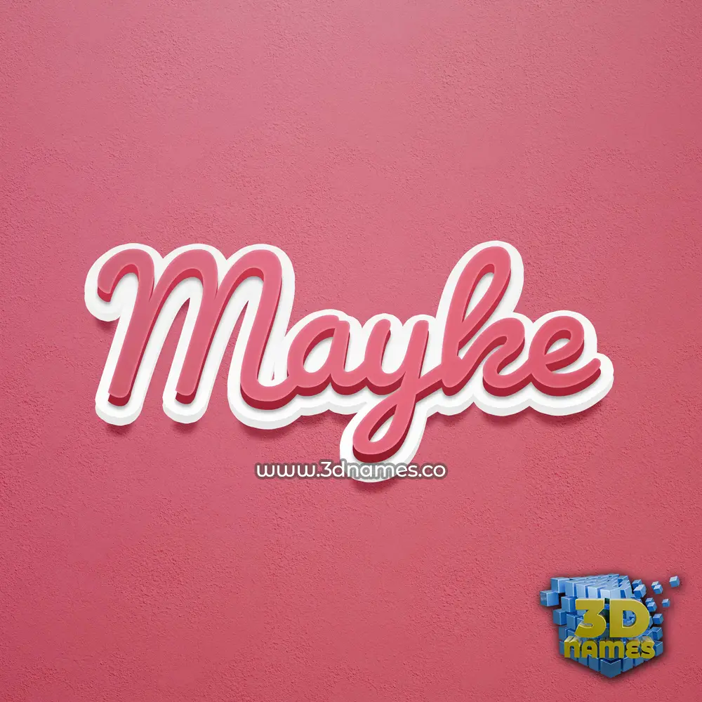 mayke in Red Scribble style - 3D name wallpaper