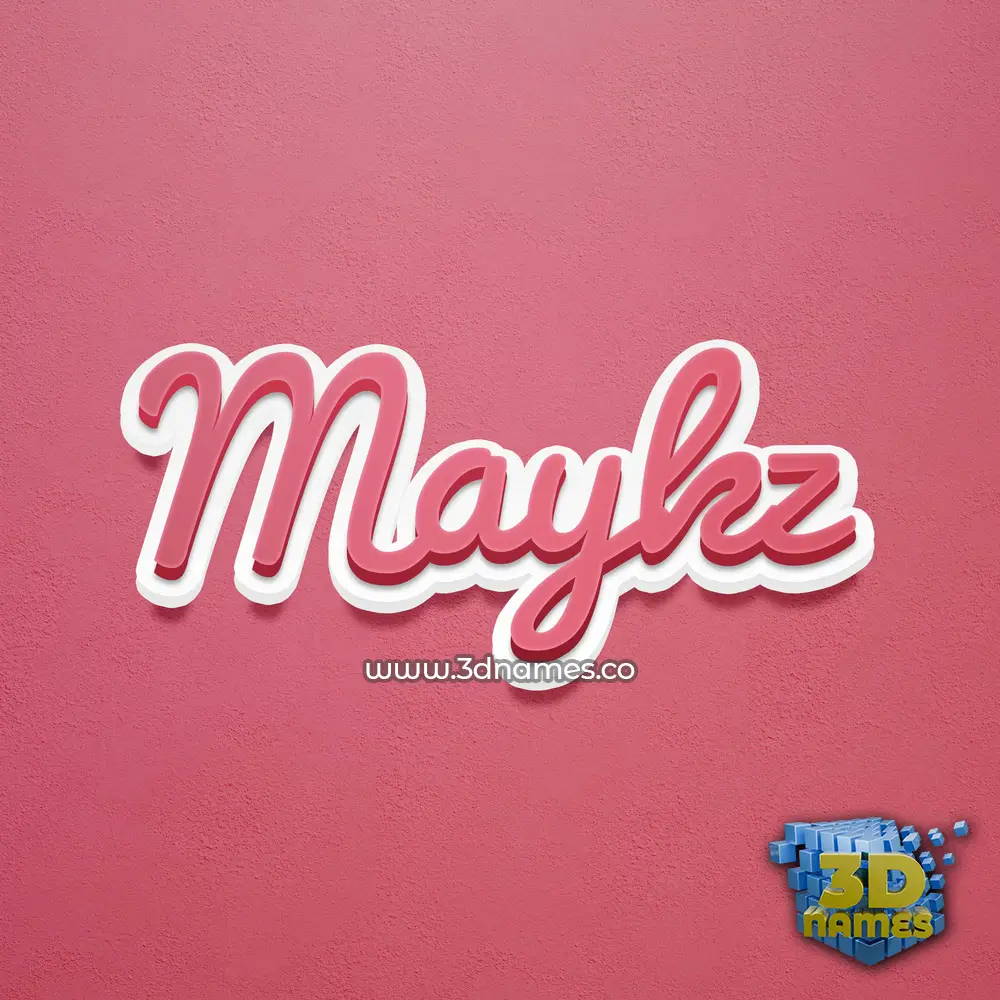 maykz in Red Scribble style - 3D name wallpaper