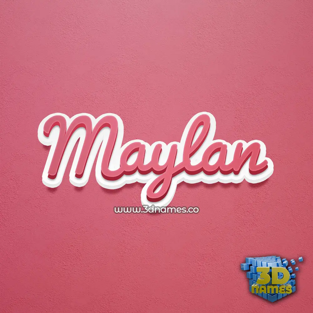 maylan in Red Scribble style - 3D name wallpaper