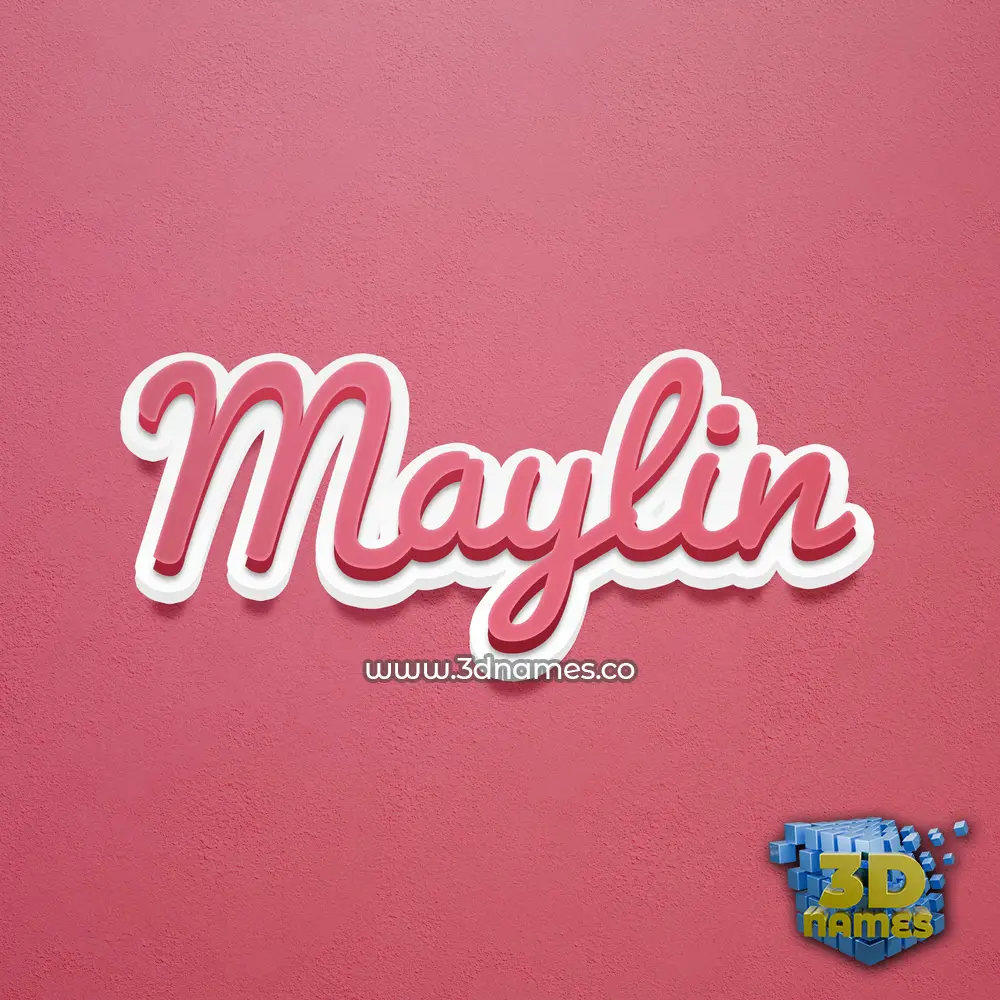 maylin in Red Scribble style - 3D name wallpaper