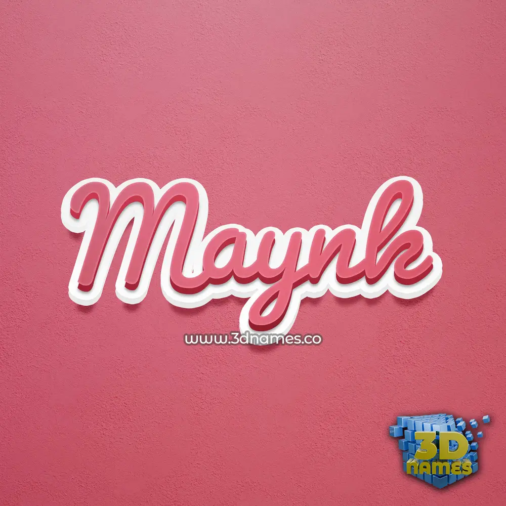 maynk in Red Scribble style - 3D name wallpaper