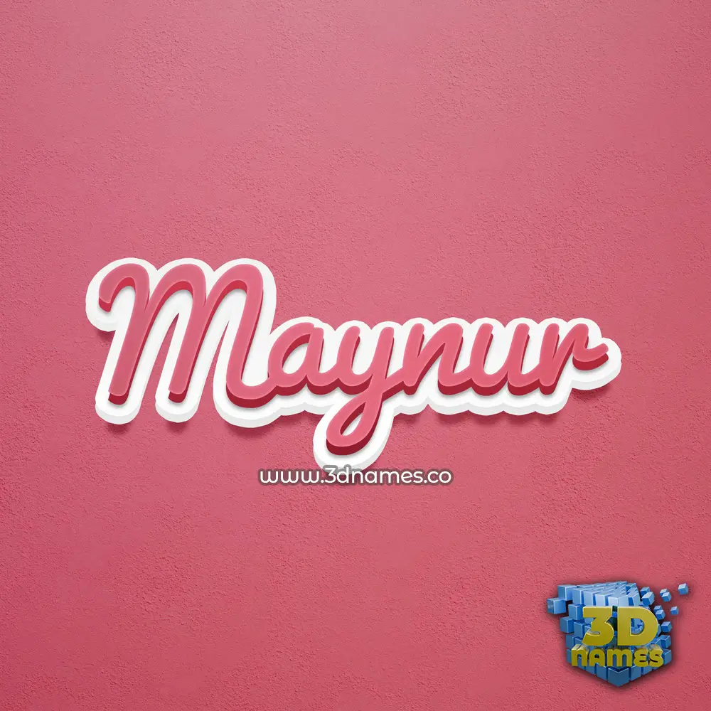 maynur in Red Scribble style - 3D name wallpaper