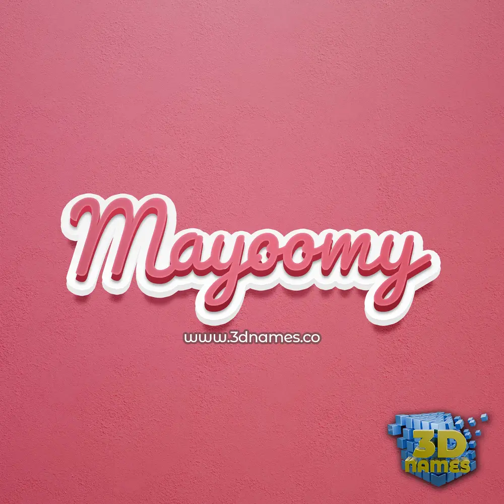 mayoomy in Red Scribble style - 3D name wallpaper