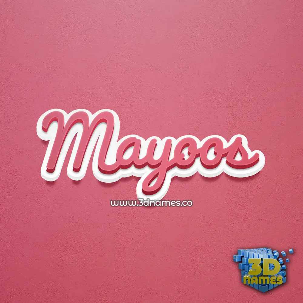 mayoos in Red Scribble style - 3D name wallpaper