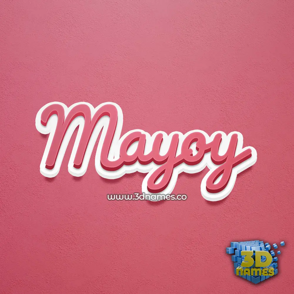 mayoy in Red Scribble style - 3D name wallpaper