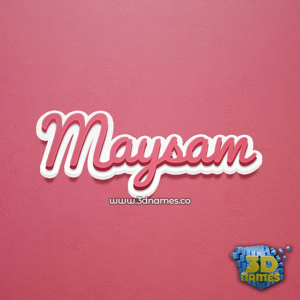 maysam in Red Scribble style - 3D name wallpaper