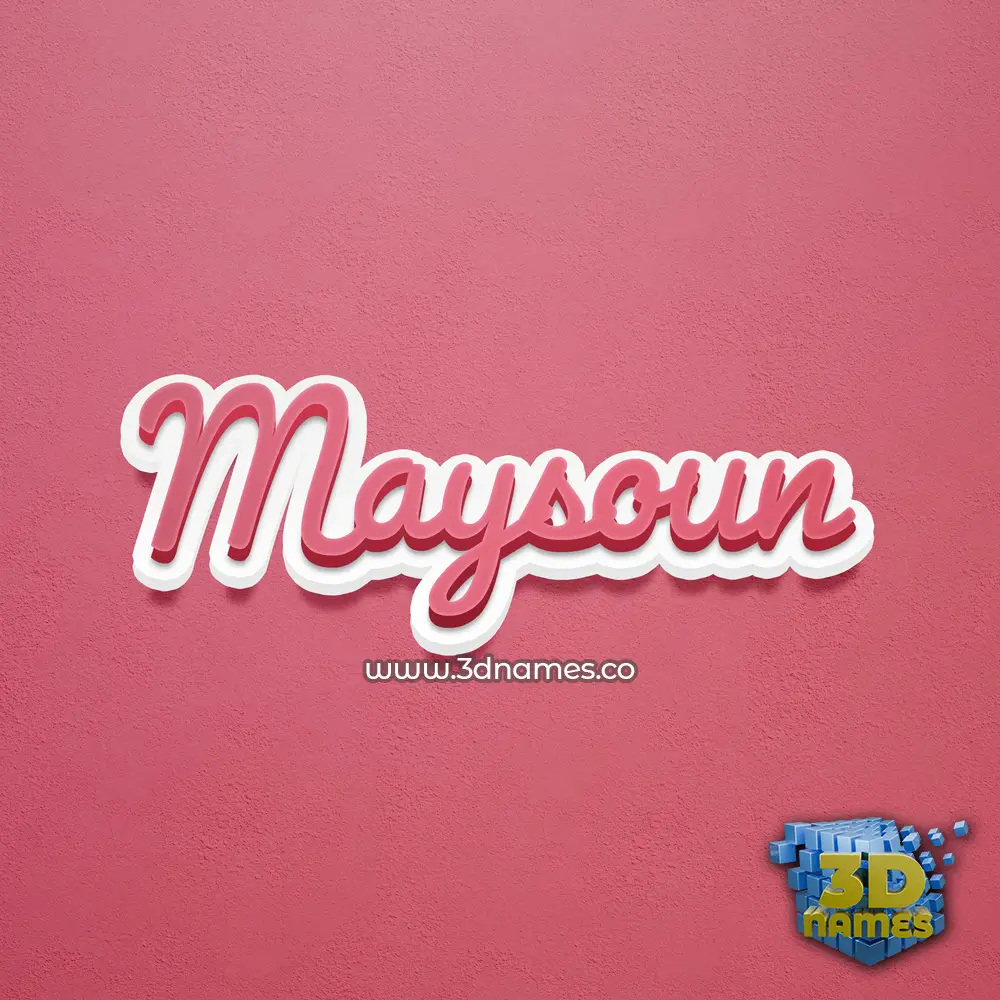 maysoun in Red Scribble style - 3D name wallpaper