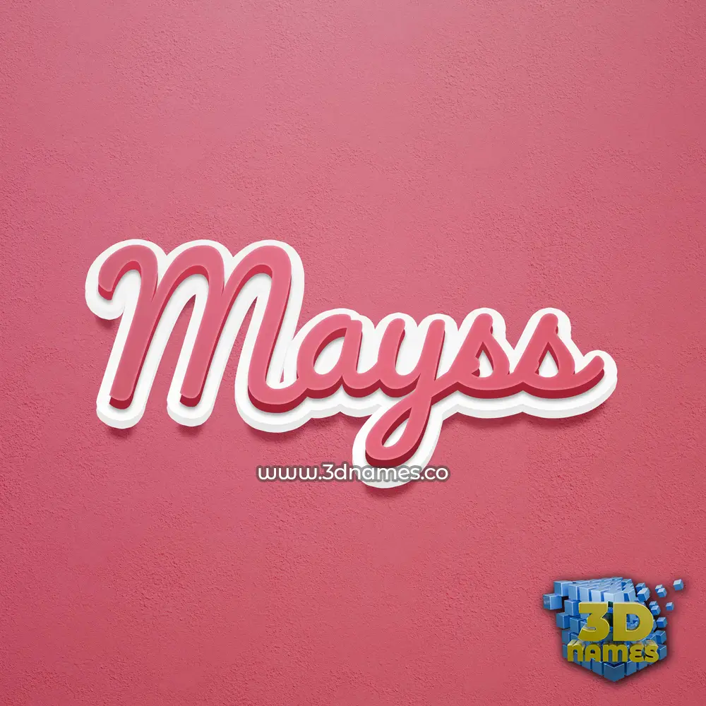 mayss in Red Scribble style - 3D name wallpaper