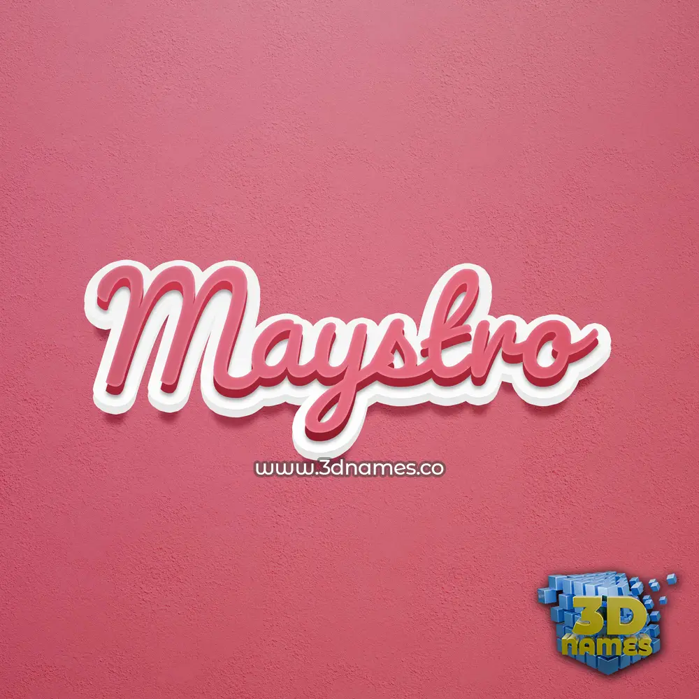 maystro in Red Scribble style - 3D name wallpaper