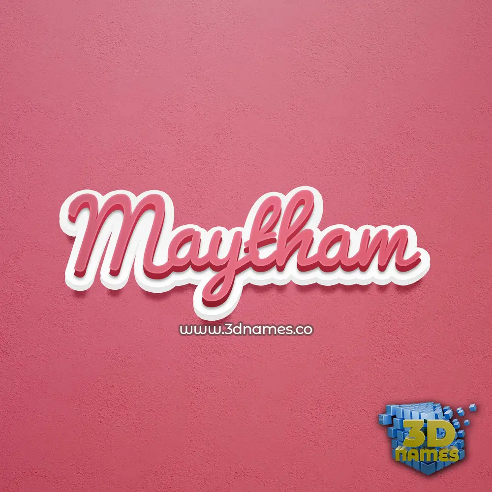maytham in Red Scribble style - 3D name wallpaper