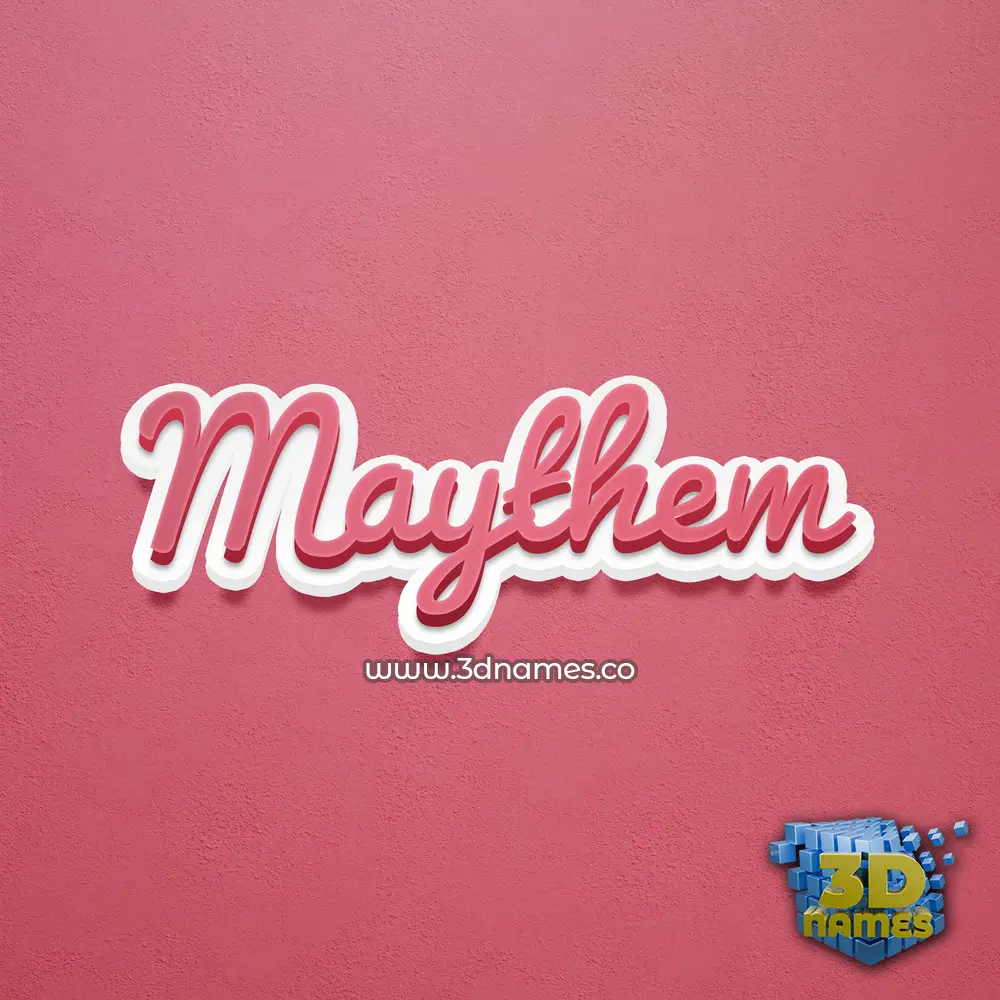 maythem in Red Scribble style - 3D name wallpaper