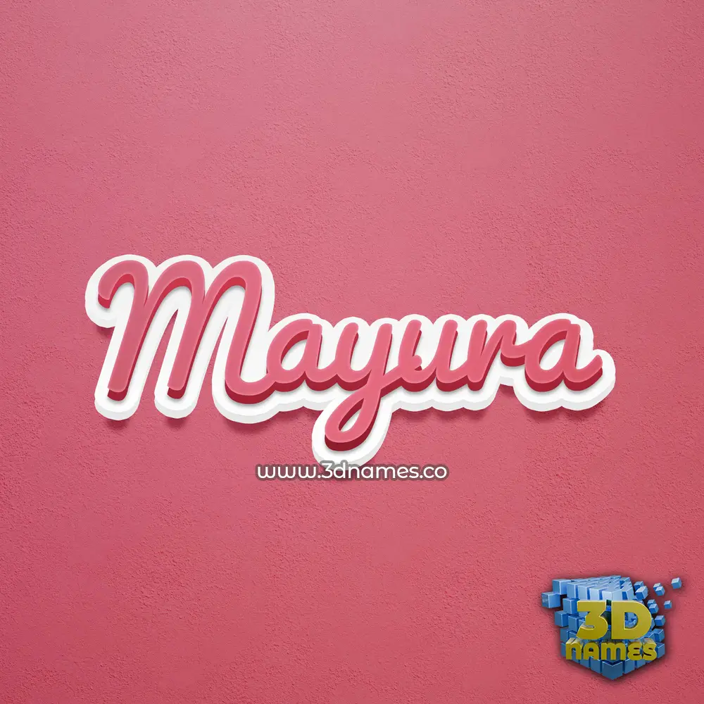 mayura in Red Scribble style - 3D name wallpaper