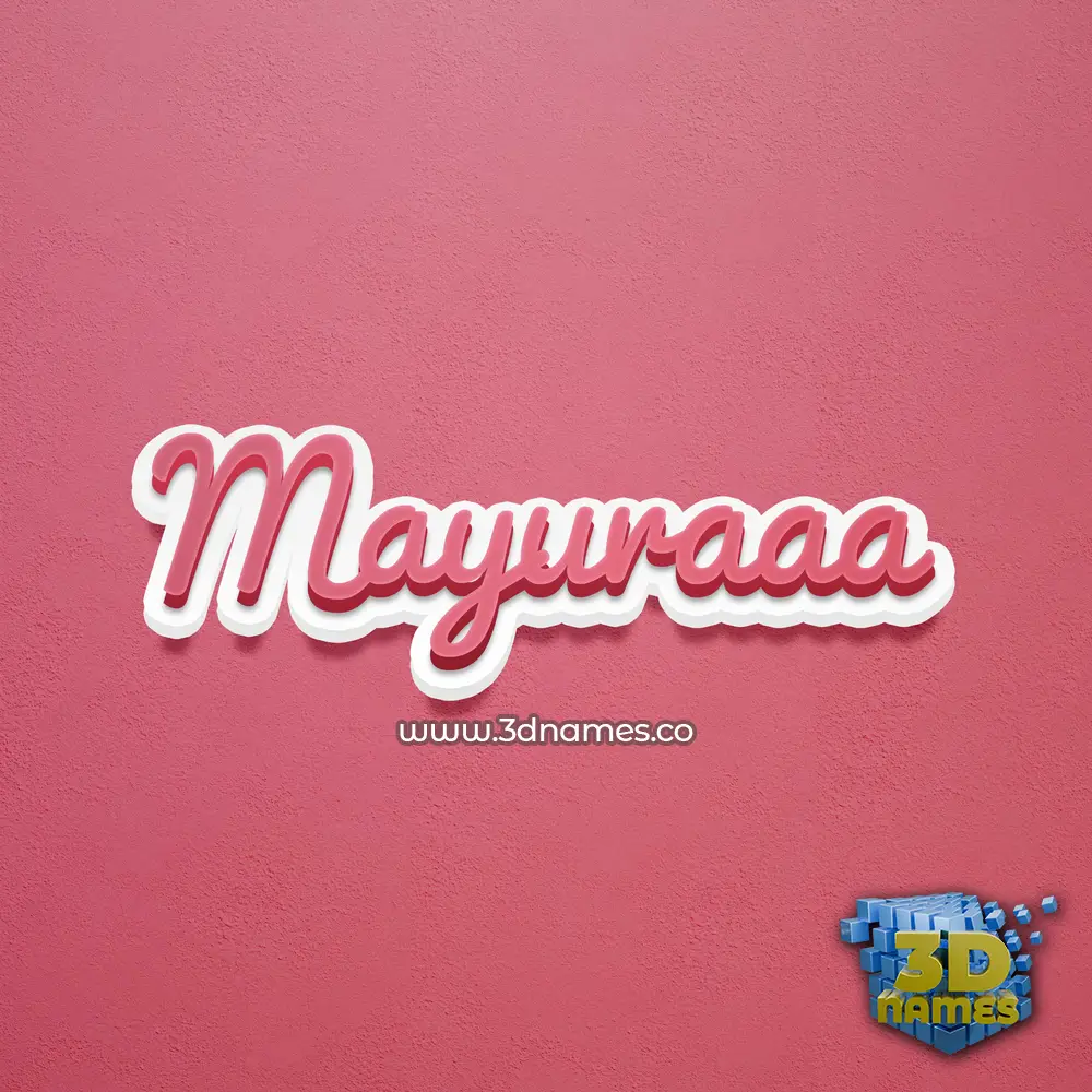 mayuraaa in Red Scribble style - 3D name wallpaper