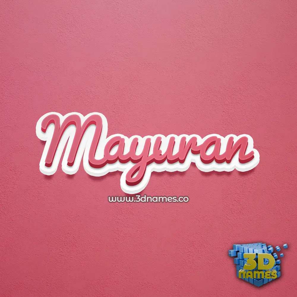 mayuran in Red Scribble style - 3D name wallpaper