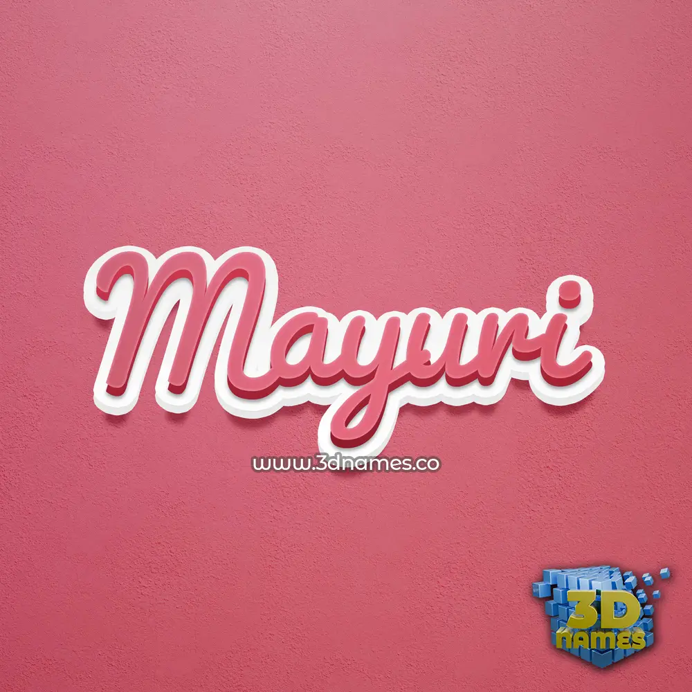 mayuri in Red Scribble style - 3D name wallpaper