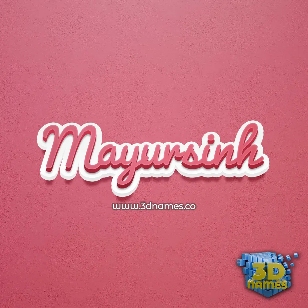 mayursinh in Red Scribble style - 3D name wallpaper