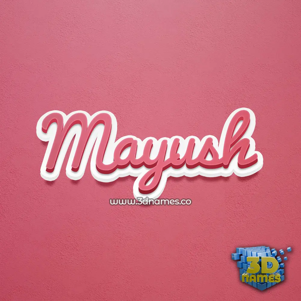 mayush in Red Scribble style - 3D name wallpaper