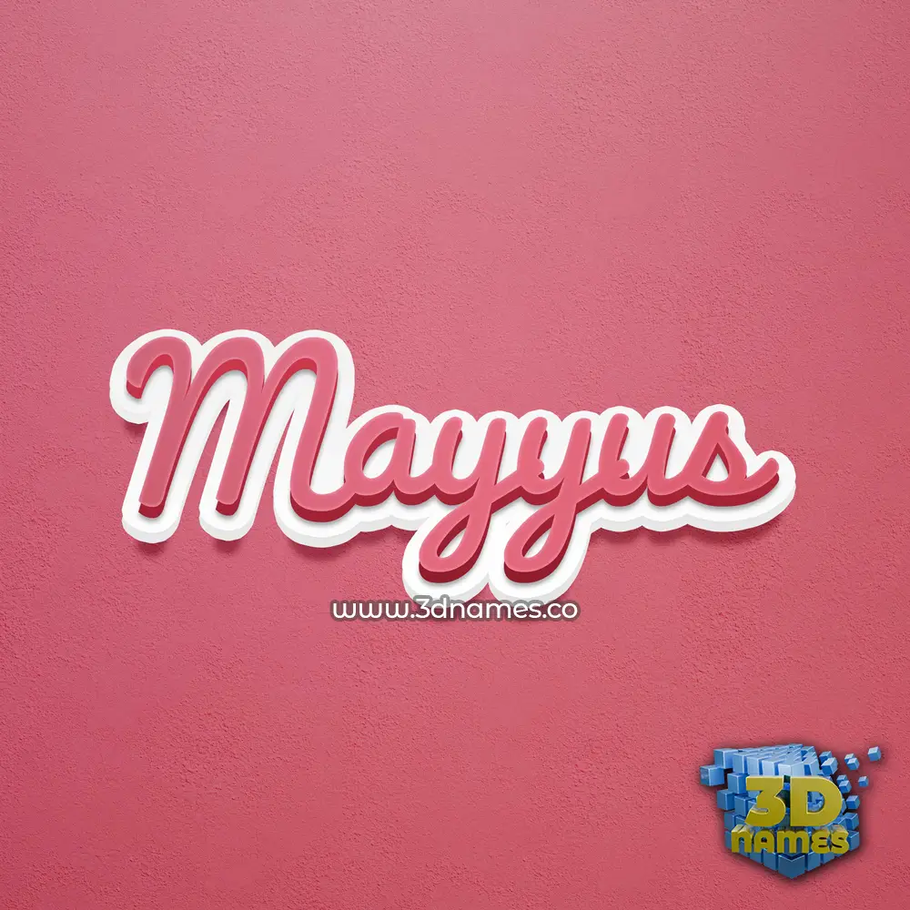 mayyus in Red Scribble style - 3D name wallpaper