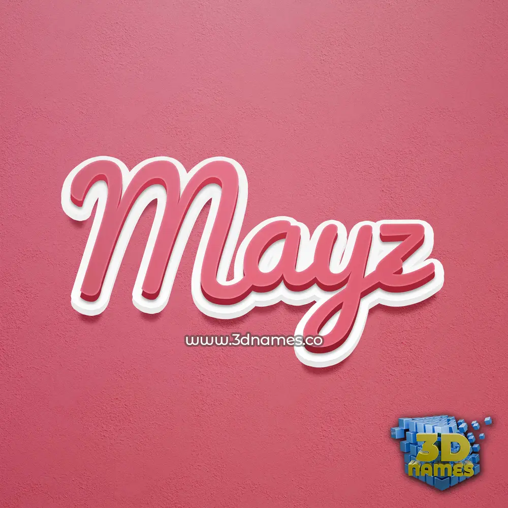 mayz in Red Scribble style - 3D name wallpaper