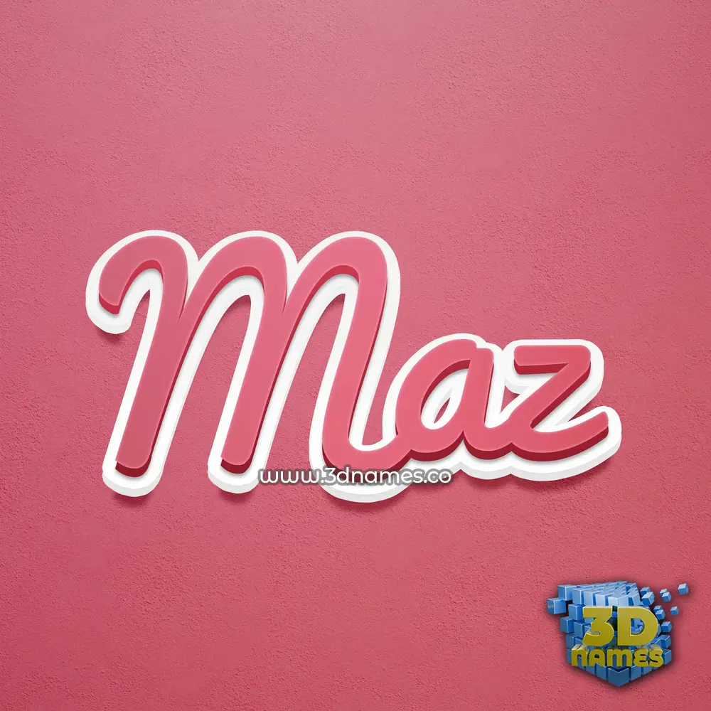maz in Red Scribble style - 3D name wallpaper