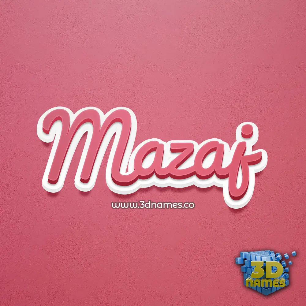 mazaj in Red Scribble style - 3D name wallpaper