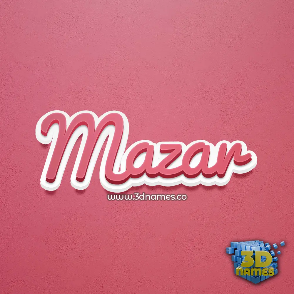 mazar in Red Scribble style - 3D name wallpaper