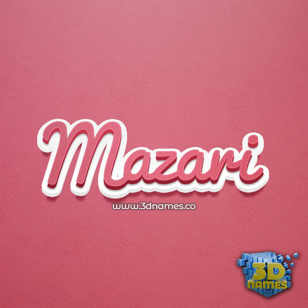 mazari in Red Scribble style - 3D name wallpaper