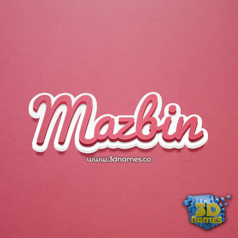 mazbin in Red Scribble style - 3D name wallpaper