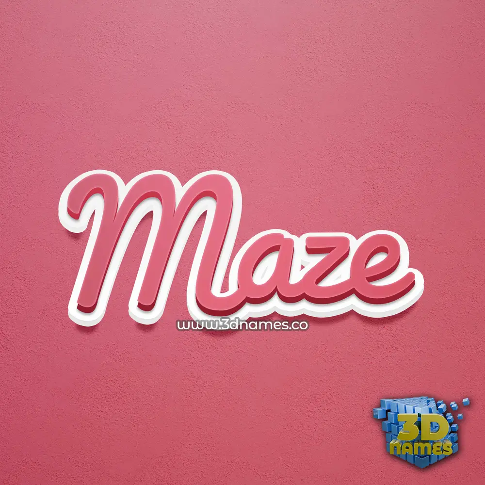 maze in Red Scribble style - 3D name wallpaper