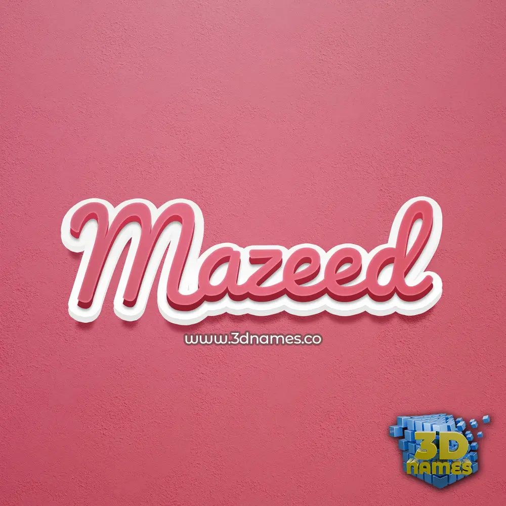 mazeed in Red Scribble style - 3D name wallpaper