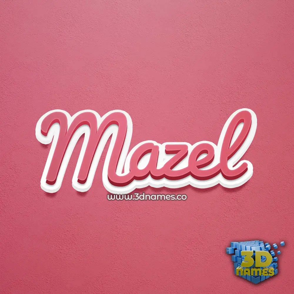mazel in Red Scribble style - 3D name wallpaper