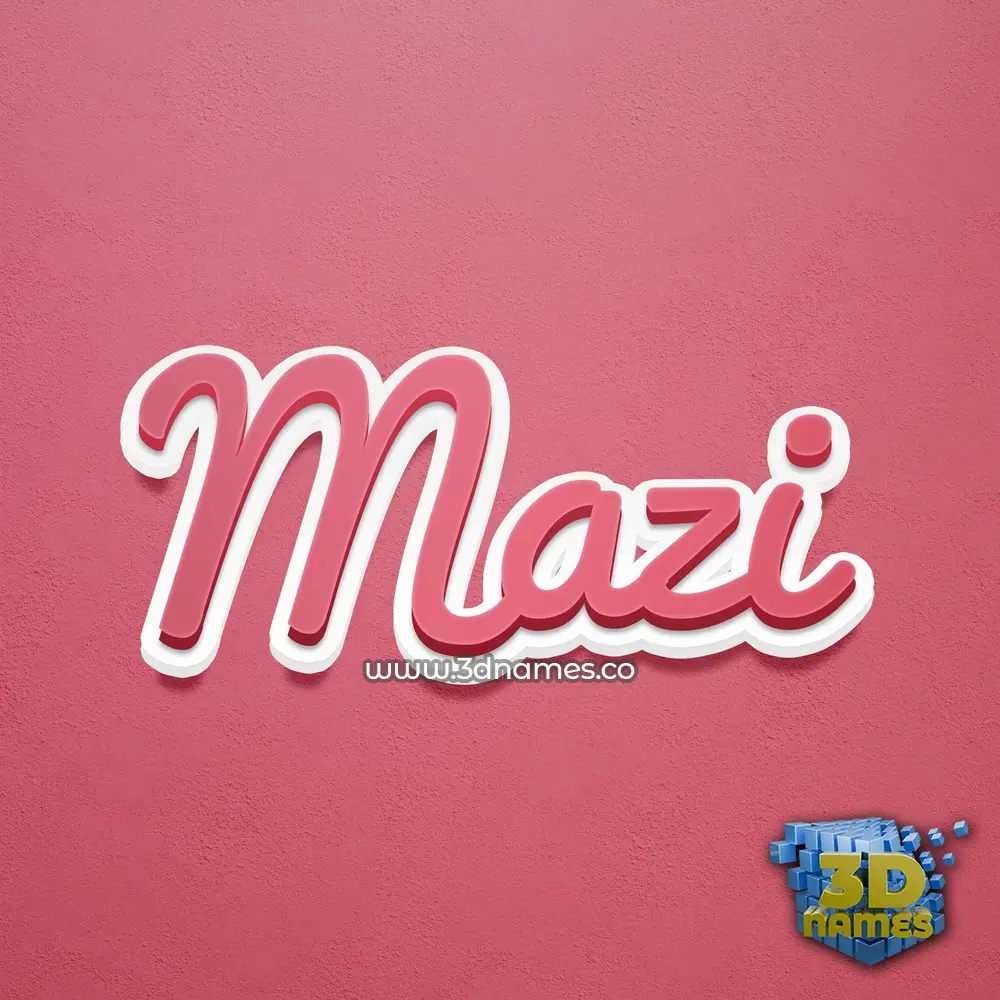 mazi in Red Scribble style - 3D name wallpaper