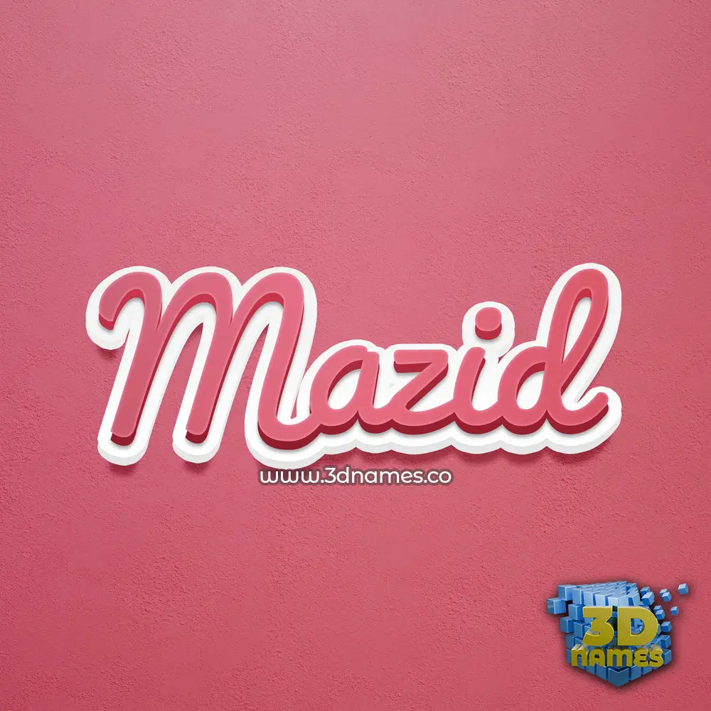 mazid in Red Scribble style - 3D name wallpaper