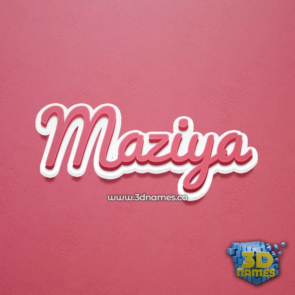 maziya in Red Scribble style - 3D name wallpaper