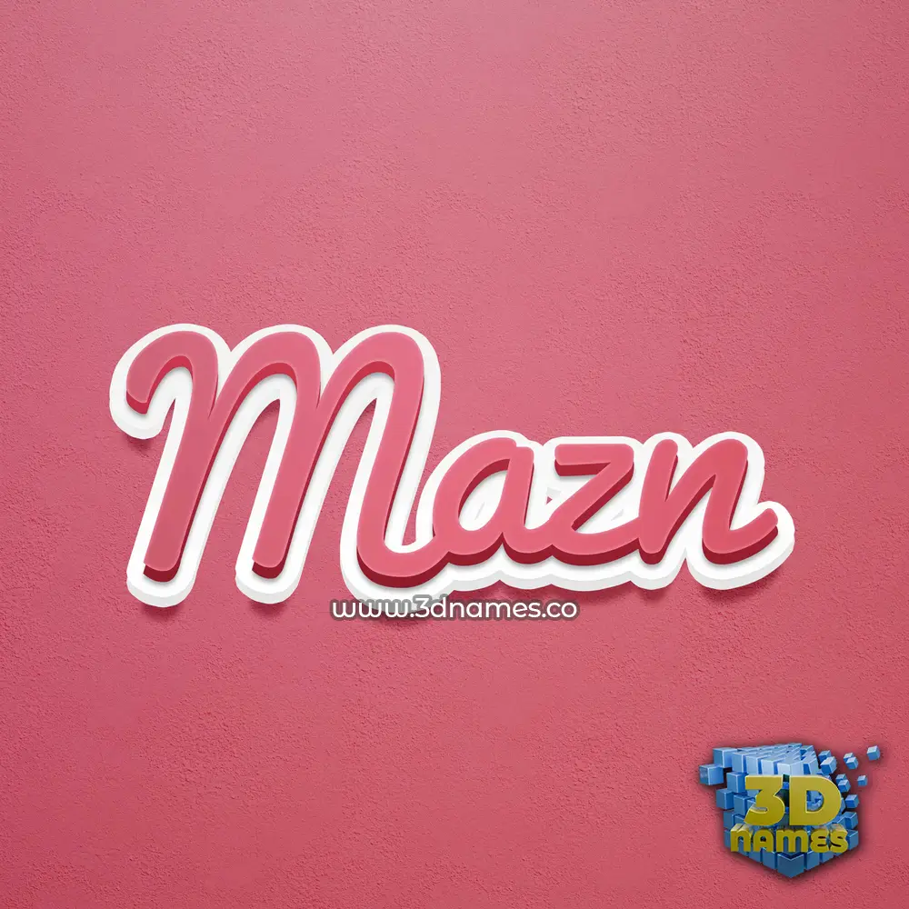 mazn in Red Scribble style - 3D name wallpaper