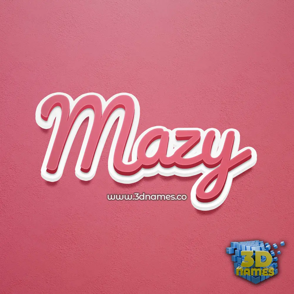 mazy in Red Scribble style - 3D name wallpaper