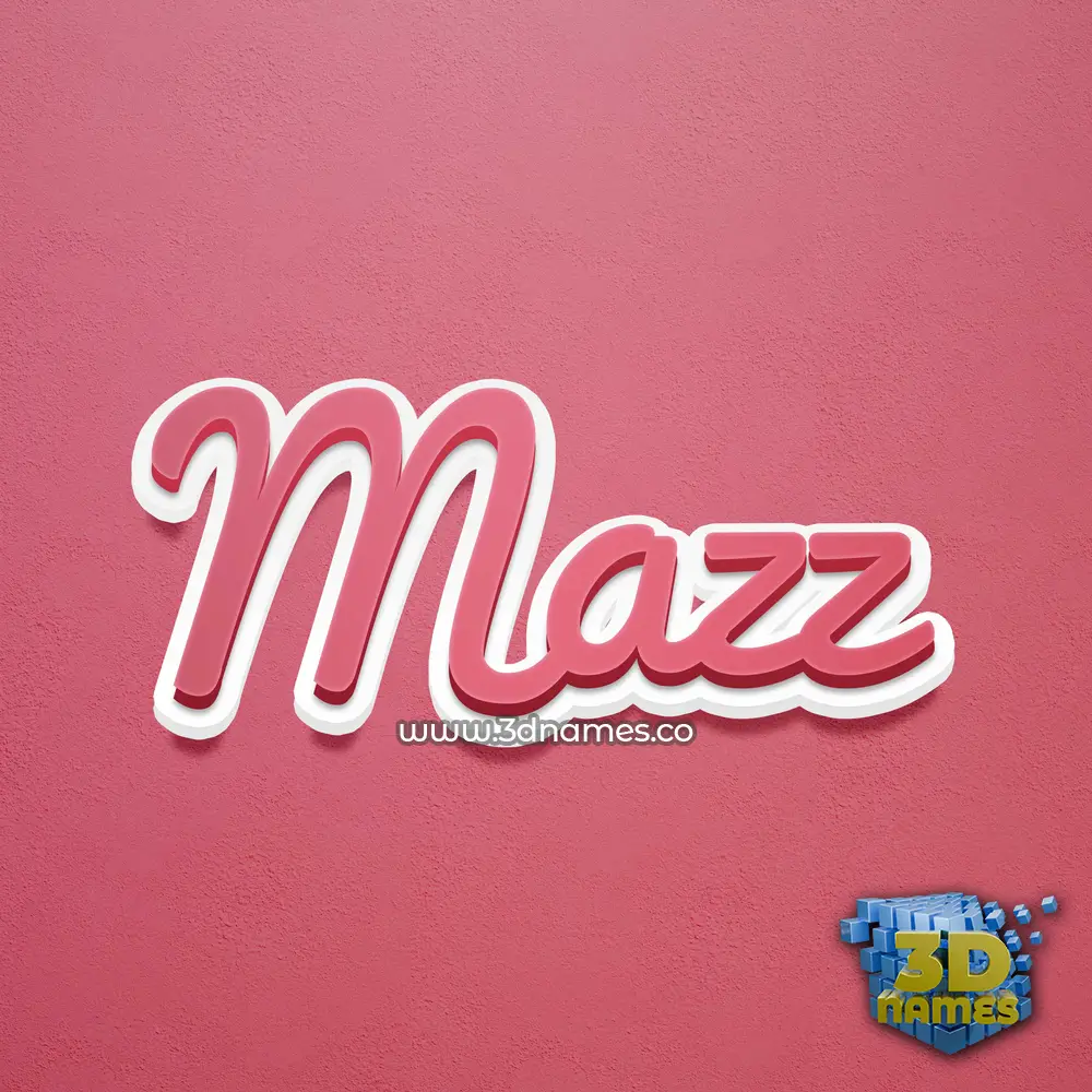 mazz in Red Scribble style - 3D name wallpaper