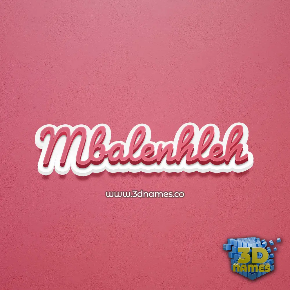 mbalenhleh in Red Scribble style - 3D name wallpaper