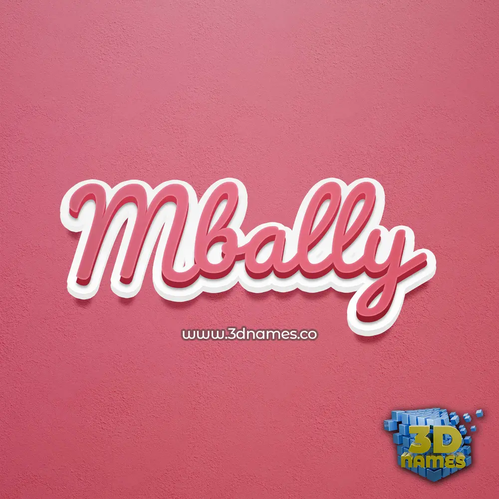 mbally in Red Scribble style - 3D name wallpaper