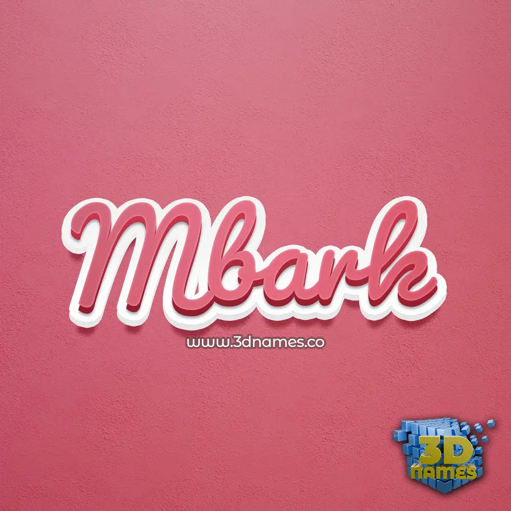mbark in Red Scribble style - 3D name wallpaper