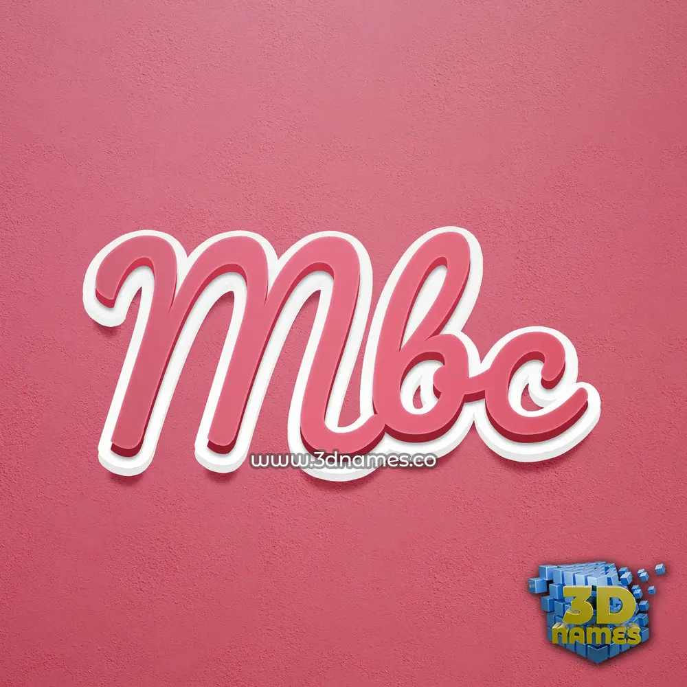 mbc in Red Scribble style - 3D name wallpaper