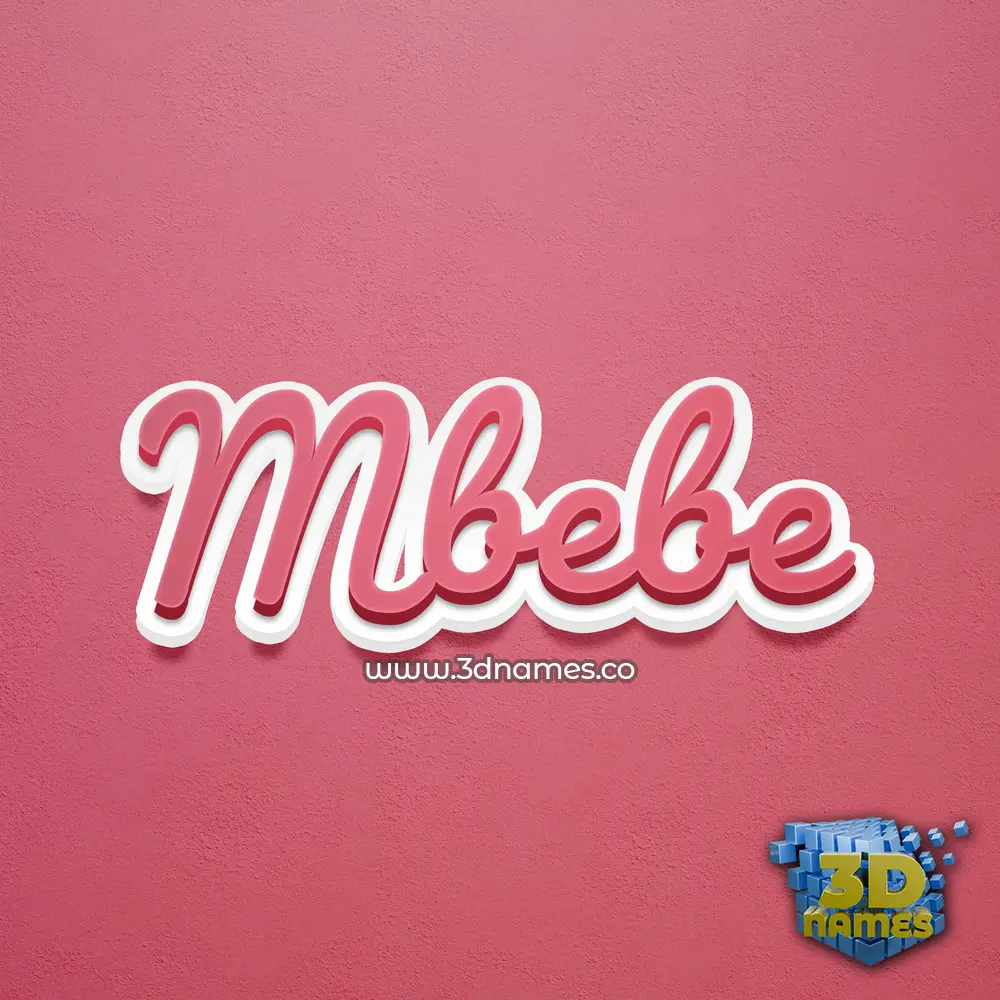 mbebe in Red Scribble style - 3D name wallpaper