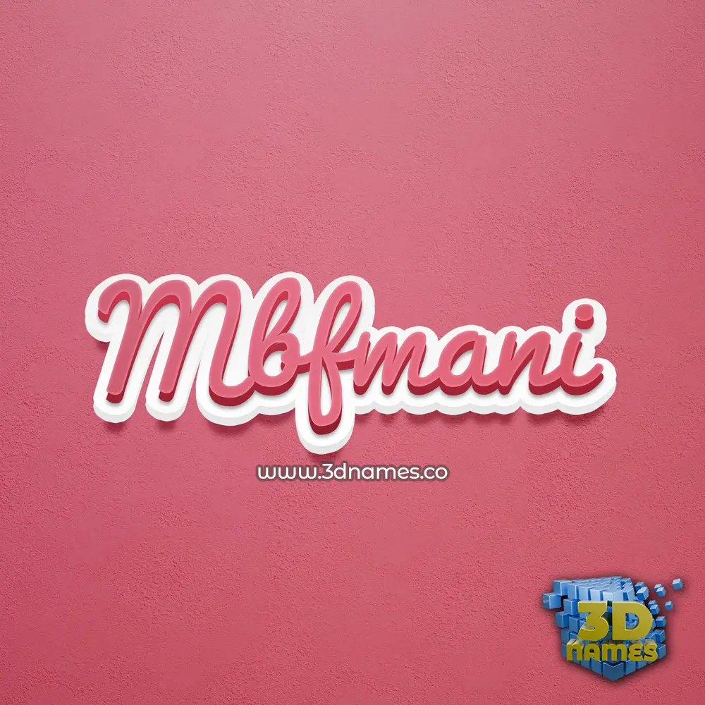 mbfmani in Red Scribble style - 3D name wallpaper