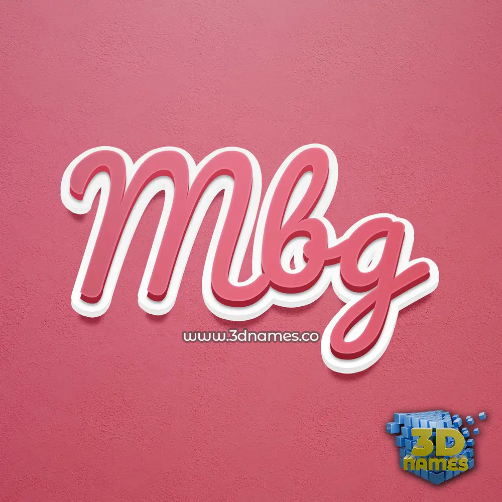 mbg in Red Scribble style - 3D name wallpaper