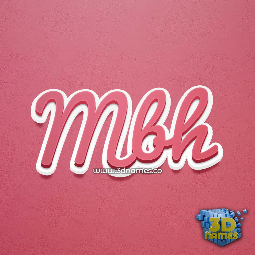 mbh in Red Scribble style - 3D name wallpaper